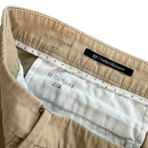 Talbots Perfect Skimmer Pants with Button Accent, Tan, Beige, 16P - Picture 6 of 8